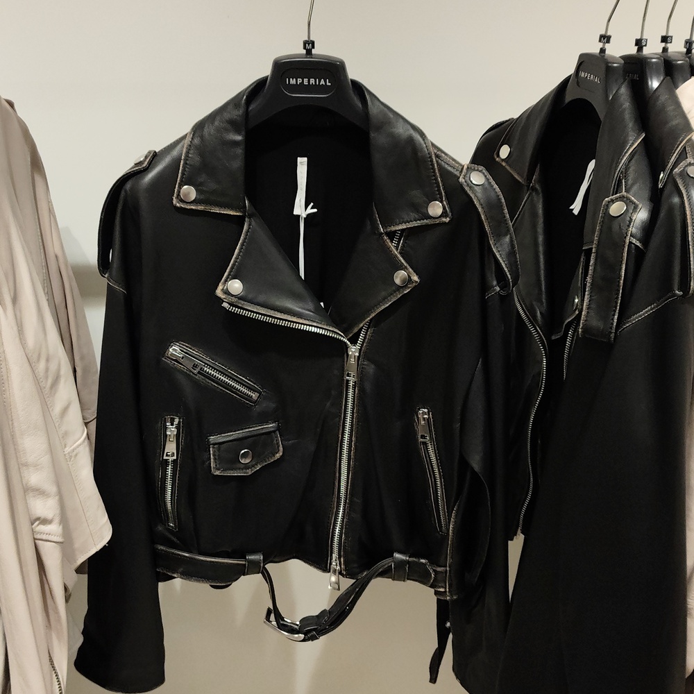 Imperial real leather biker jacket.